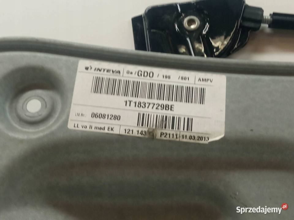 MECHANIZM SZYBY LEWY PRZÓD EU 1T1971120C VW Mechanizmy opuszczania szyb