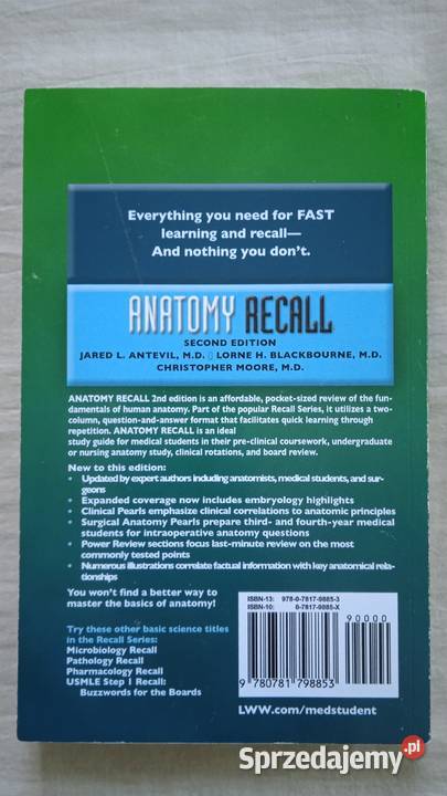 Anatomy Recall second edition Warszawa