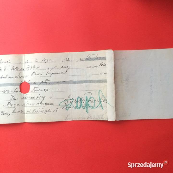 1536 Weksel Wystawiony W Łomży 33 Szczecin sprzedam