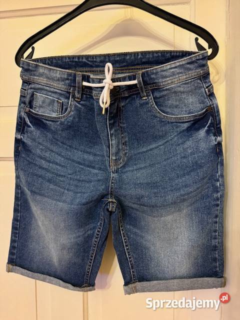 Spodnie krótkie jeansowe 44 męskie z nogawką Częstochowa