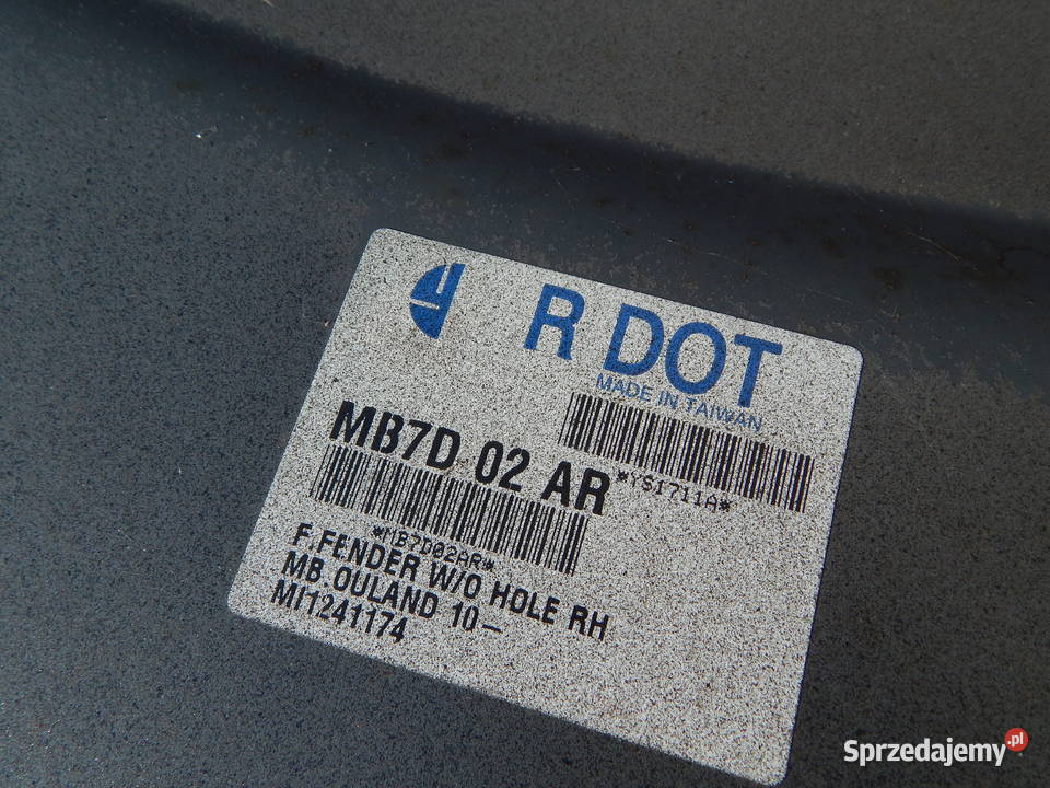 BŁOTNIK PRZEDNI PRAWY MITSUBISHI OUTLANDER II 2 osobowe Warszawa