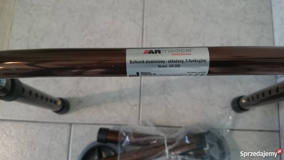 Balkonik aluminiowy AR208 składany 3funkcyjny Zdrowie i Uroda