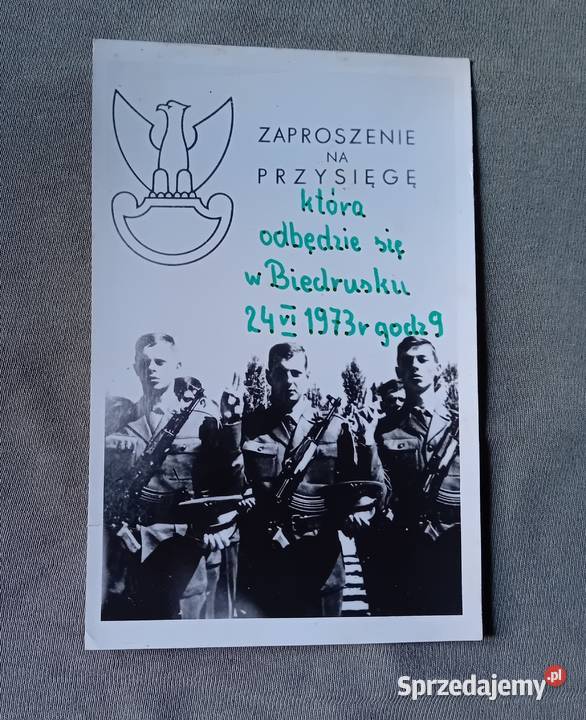Zaproszenie na przysięgę wojskową Biedrusko k wielkopolskie Koźminek sprzedam