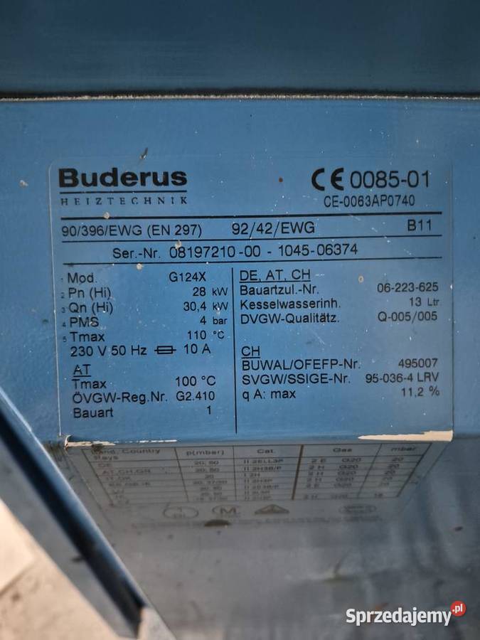 Kocioł gazowy Buderus Logano G124 Logamatic Proszowice