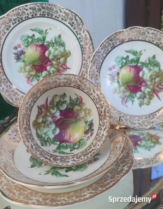 Stara Piękna Aynsley England Imperial Fruit and Pabianice