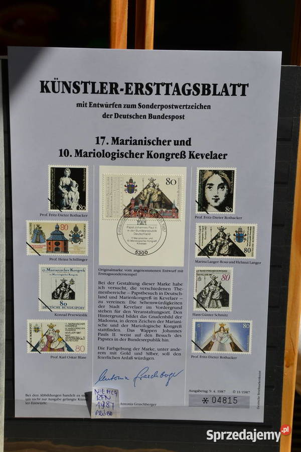 Znaczki Papież Jan Paweł II RFN Niemcy PRÓBA Ks Sobótka