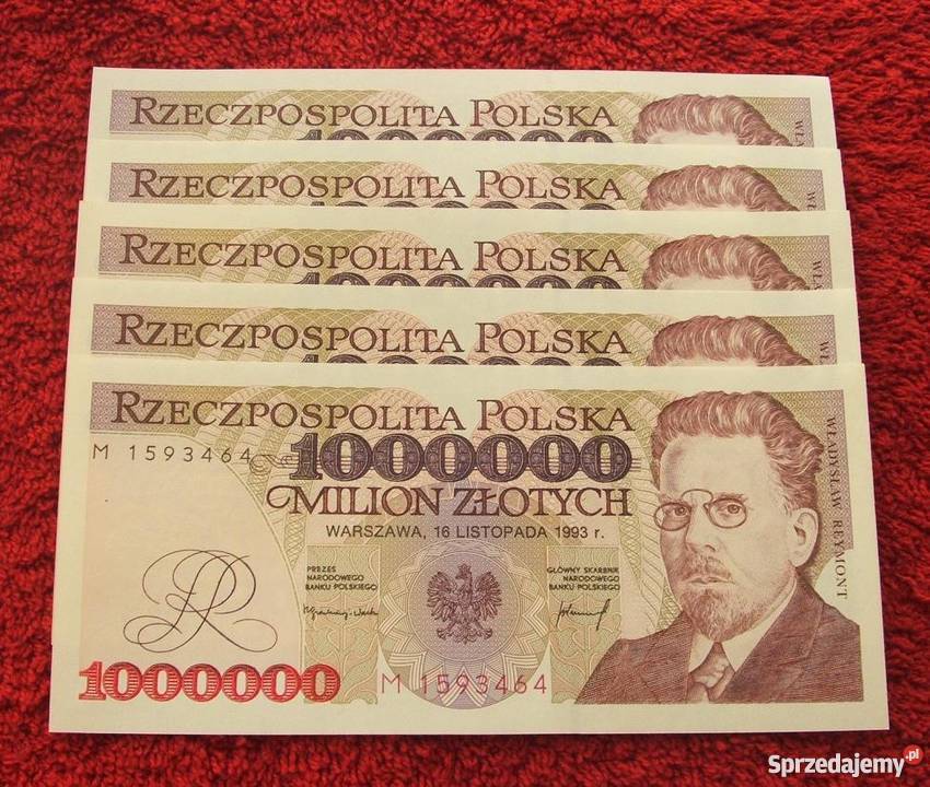 POLSKA PRL 1000000 WŁADYSŁAW REYMONT 2 Banknot