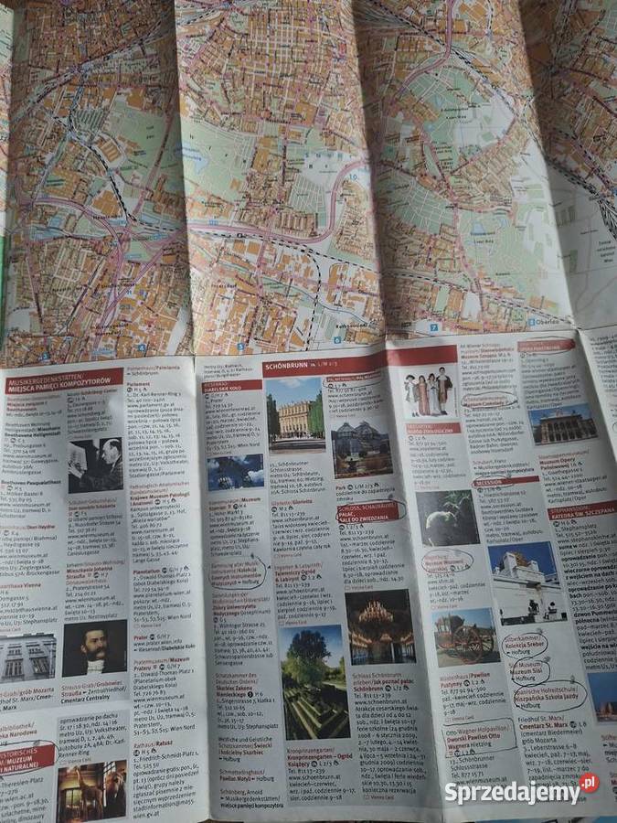 Wiedeń Plan miasta z wykazem muzeów plan miasta Kraków