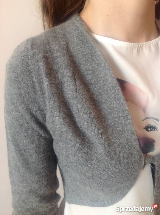 Sweter krótki z angory zawiazywany sprzedam