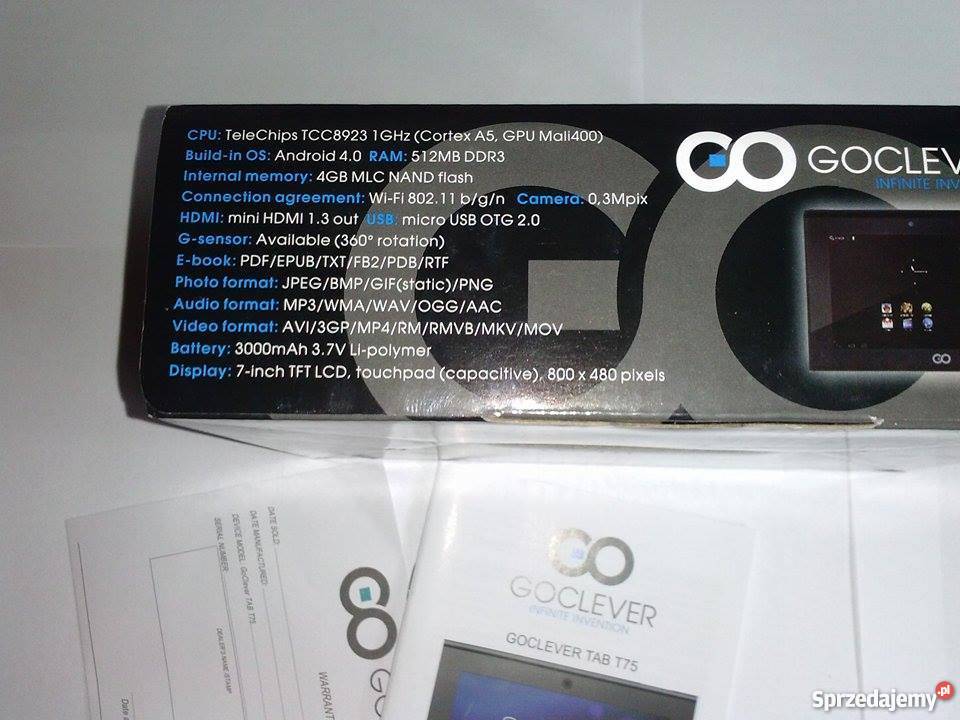 Tablet GoClever TAB T75 12 GHz 512 RAM Olkusz