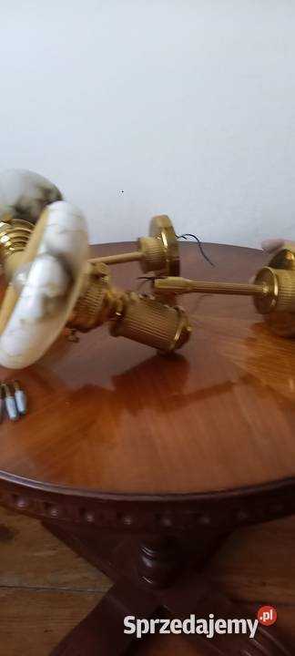 Para mosiężnych kinkietów z kloszami łódzkie Skierniewice