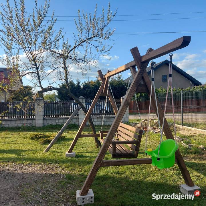 Huśtawka ogrodowa drewno Sołtyków