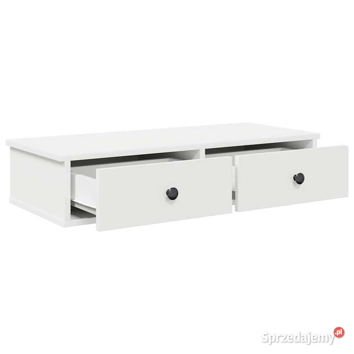 Półka ścienna z szufladami biała 80x31x17 Warszawa