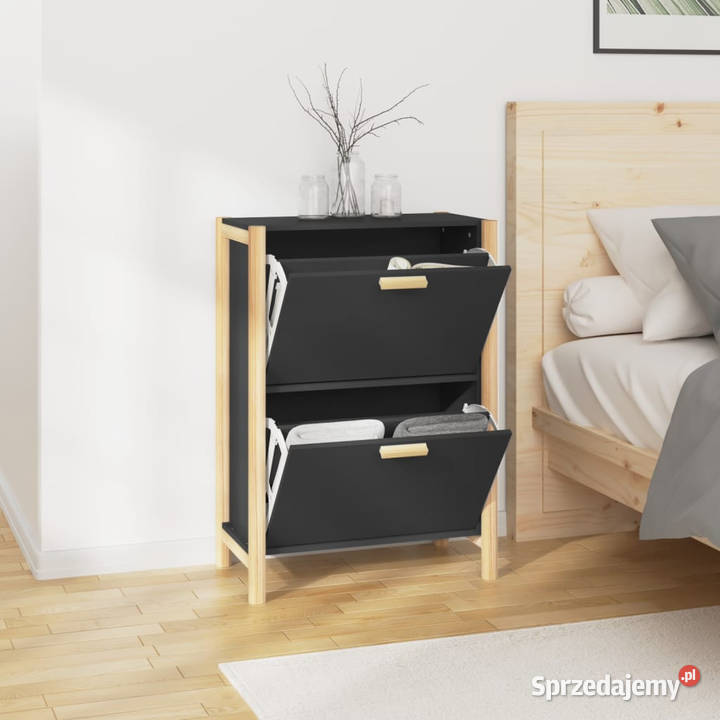 Szafka na buty czarna 575x33x80 materiał