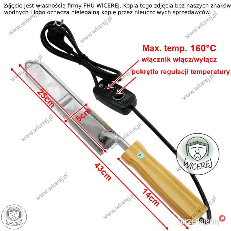 Nóż do odsklepiania elektryczny 230V Regulacja Pszczelarstwo podkarpackie Jaśliska