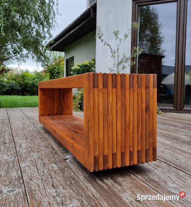 Ławka masywna siedzisko drewniane ogrodowe 3D Kalety sprzedam