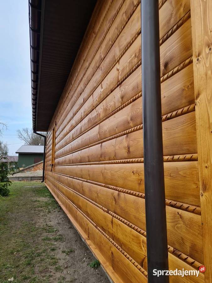 DREWNIANA ELEWACJA PÓŁBAL deska Płaska PÓŁBAL z Domaradz