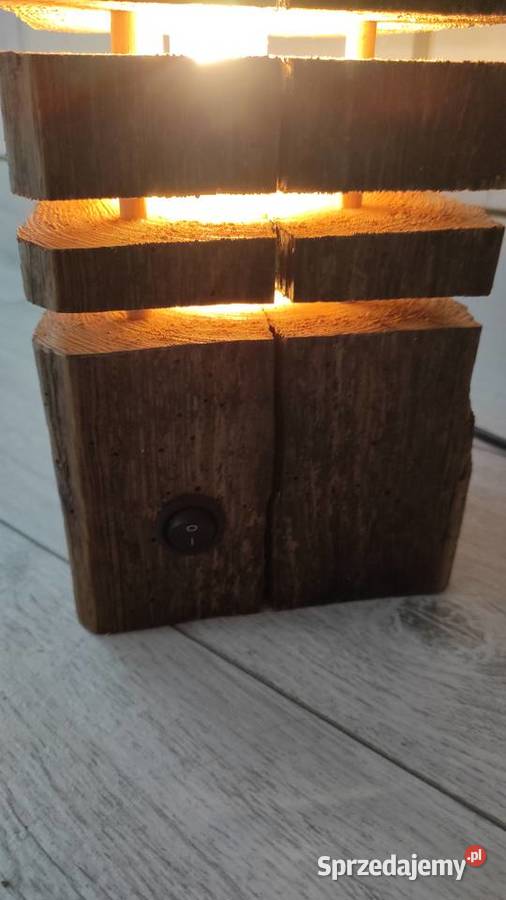 Lampa drewniana loftowa handmade inny kolor Dom i Ogród