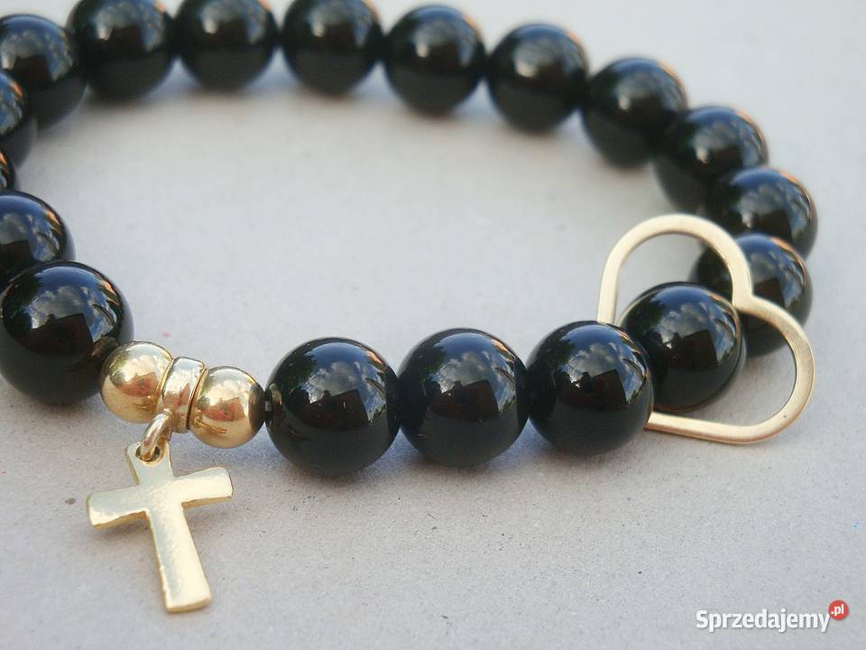 Bransoletka z Onyksu czarnego gładkiego 10mm