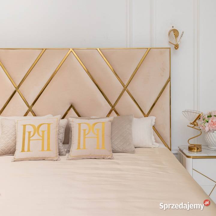 Łóżko Tapicerowane Glamour 180x200 Beżowe Warszawa