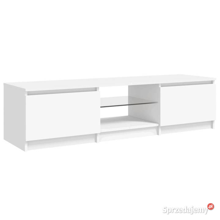 Szafka pod TV z oświetleniem LED biała 140 x 40 Warszawa sprzedam