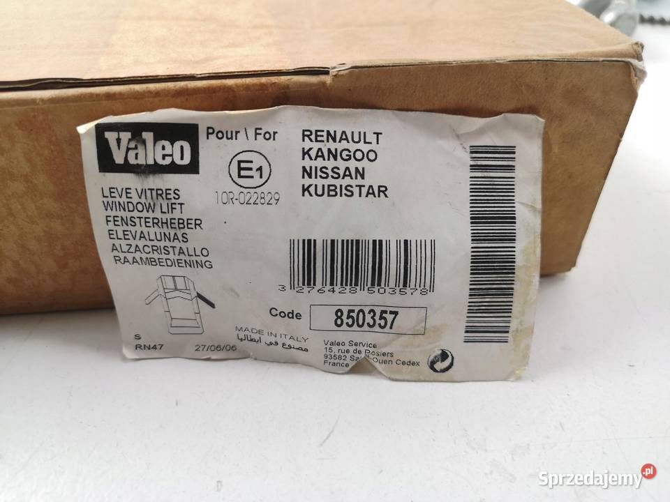 PODNOŚNIK SZYBY PRAWY VALEO RENAULT KANGOO 9707