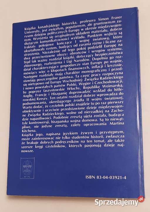 HISTORIA EUROPY 1919 1939 Martin Kitchen sprzedam