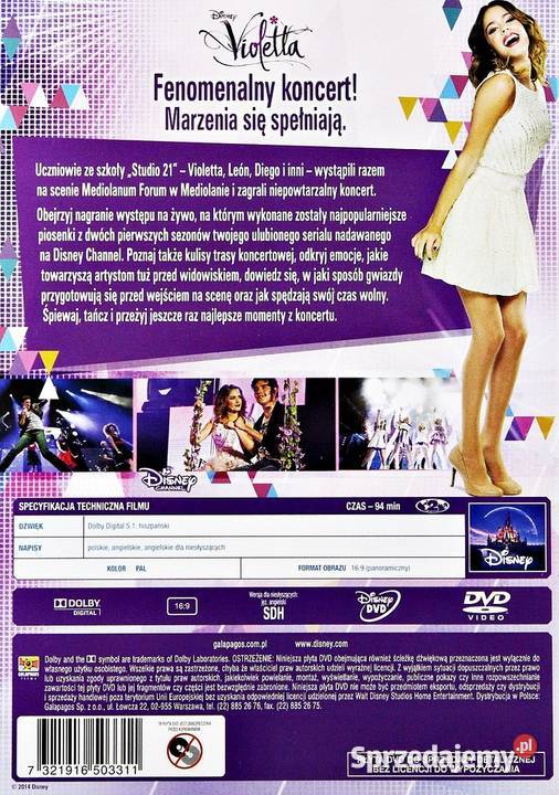 VIOLETTA KONCERT W MEDIOLANIE DISNEY Kalisz sprzedam