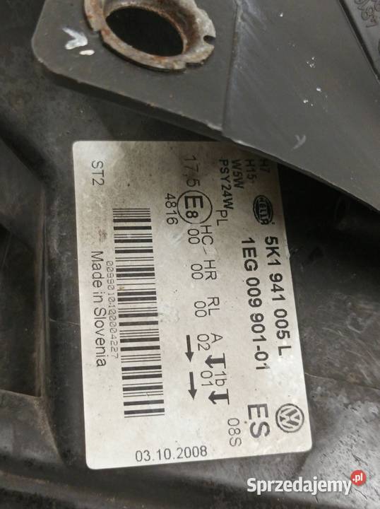 LAMPA PRZÓD LEWA EUROPA 5K1941005L VW Volkswagen Lampy przednie sprzedam