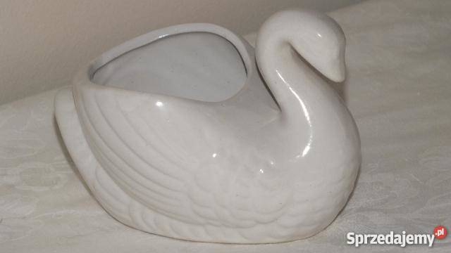 Urocze porcelanowe naczynie w kształcie łabędzia kujawsko-pomorskie Inowrocław