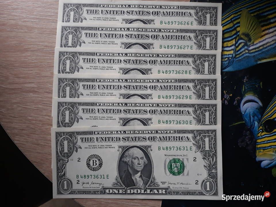 6 x 1 Dolar G Washington 2017 r mennicze kolejne Numizmatyka Konin sprzedam