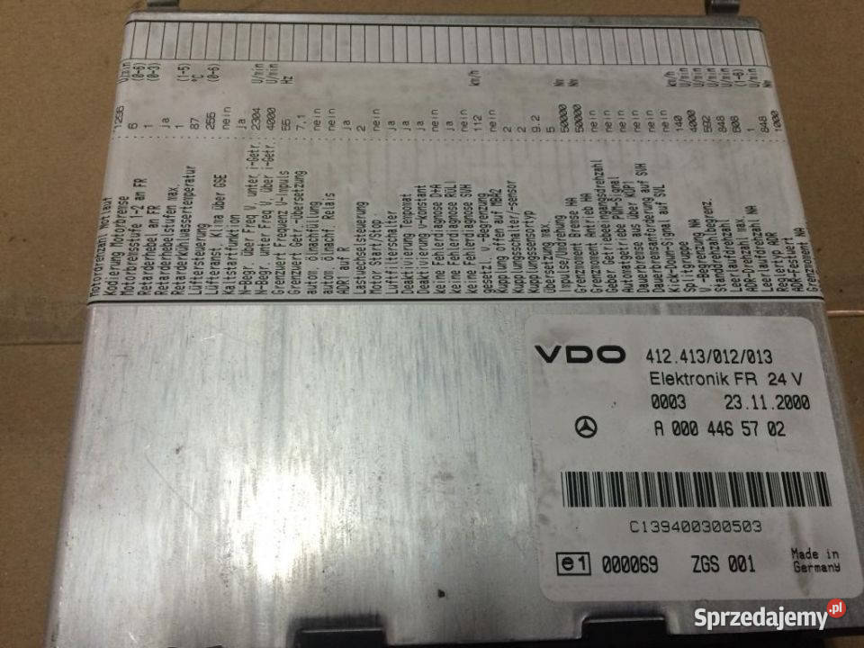 Sterownik Atego FR 0004465702 9705840438 VDO ciężarowe Maszewo