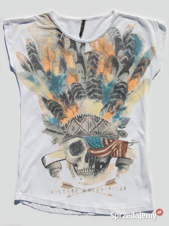 Czaszka indianin pióropusz bluzka z krótkim lubelskie Lublin