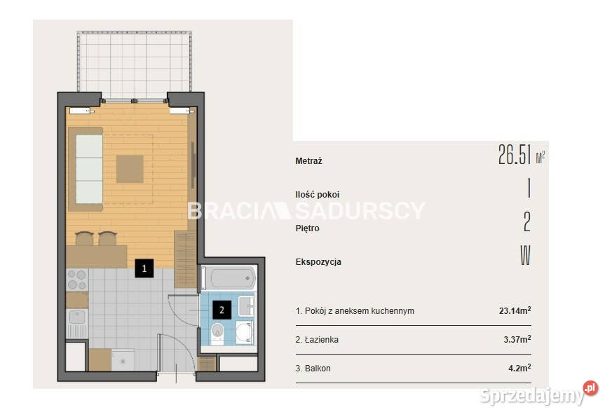 Mieszkanie 2651m2 1 pokój Kraków Aleja Kijowska