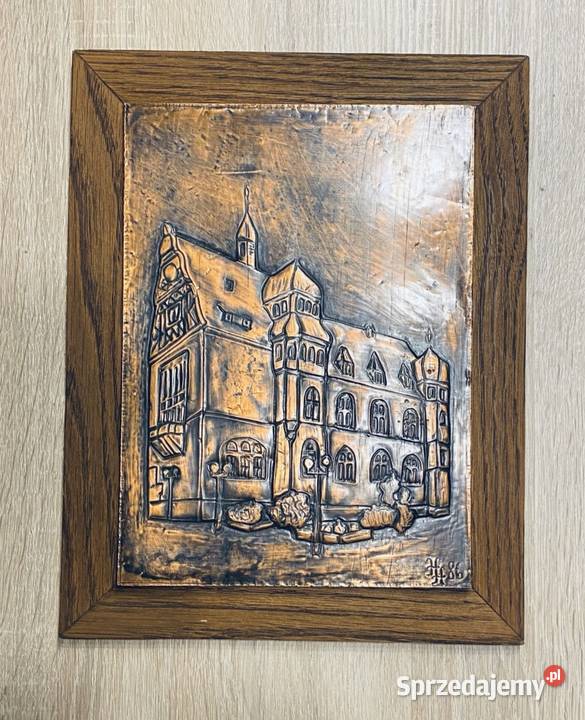 Obrazek miedzioryt 31 x 24 wielkopolskie Jarocin
