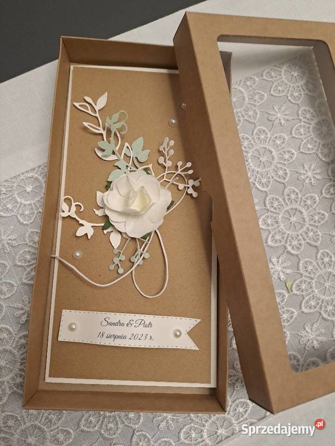 Kartka z okazji ślubu w pudełku śląskie Strzebiń