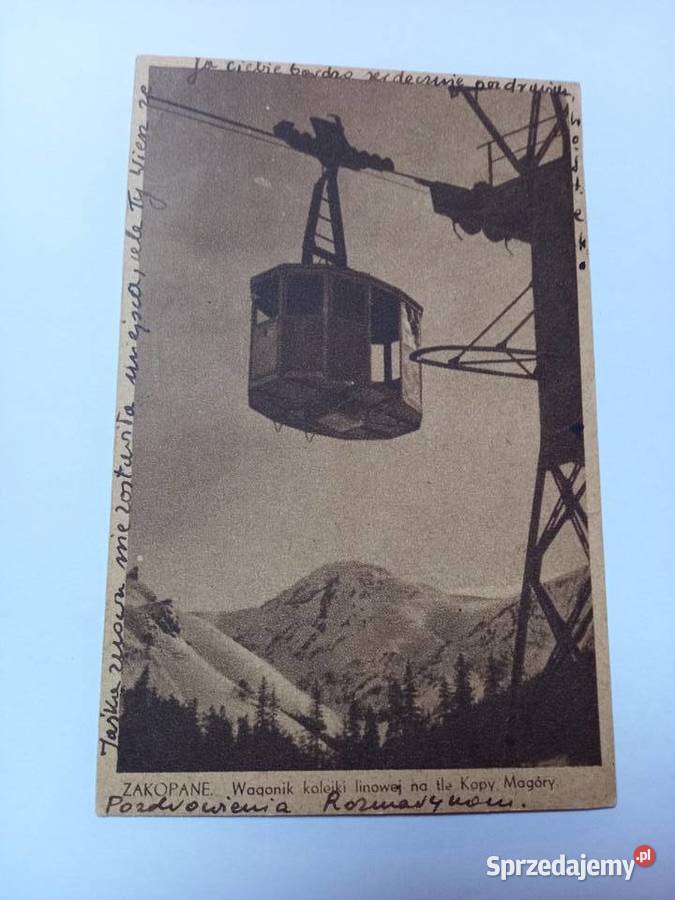 Stara widokówka Zakopane wagonik kolejki Świdnica