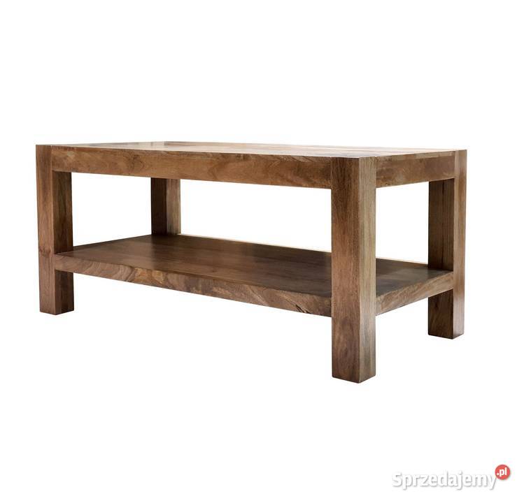 Drewniany stolik kawowy z półką ława 120x60 cm