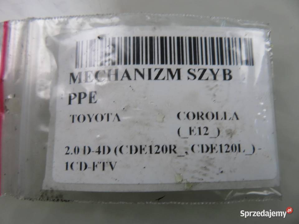 PODNOŚNIK SZYBY PRAWY PRZEDNI TOYOTA COROLLA E12 małopolskie