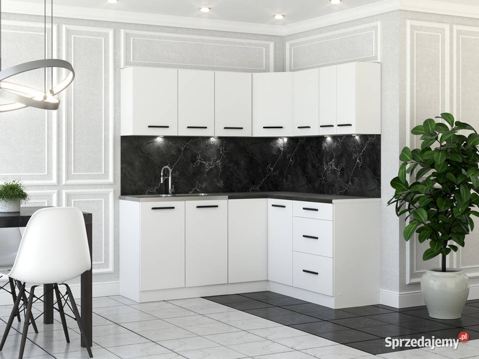 Meble Kuchenne Białe Narożne Nowoczesne Modułowe 47cm Komplety mebli