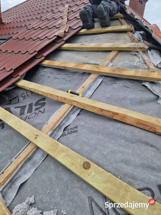 NAPRAWA DACHU KUNACH ocieplanie celulozą Kraków