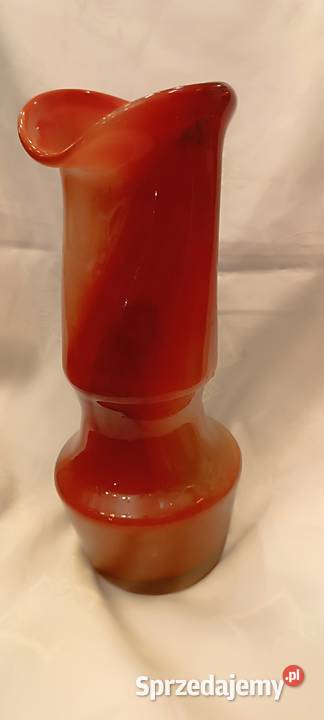Wazon czerwony Szkło artystyczne PRL proj małopolskie Kraków