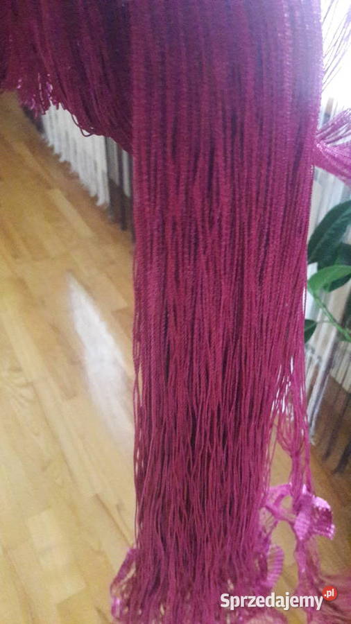Firana makaron malina fuksja 290x160 nitki paski Radom