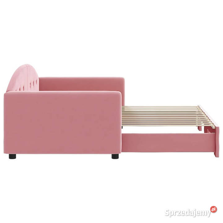 Sofa rozsuwana różowa aksamit 90x200 WM3197304 Warszawa sprzedam