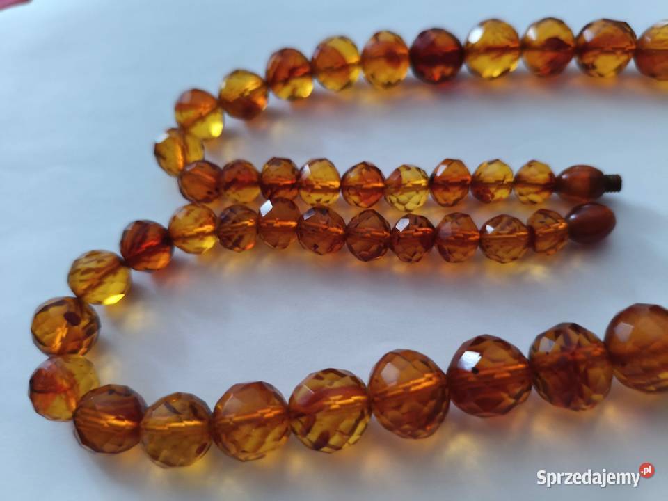 Naszyjnik Bursztyn Fasetowane Vintage Białystok