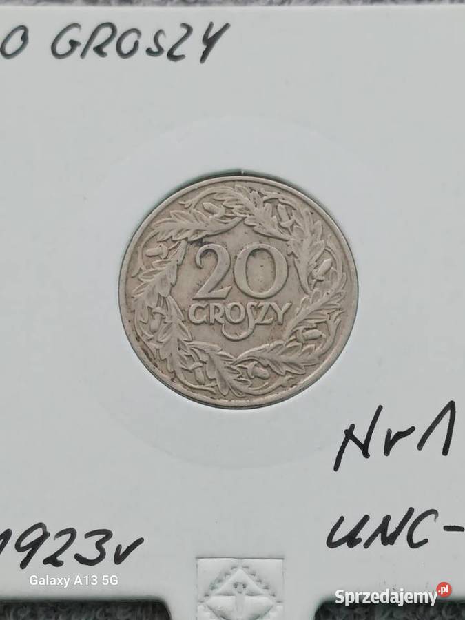 20 Groszy 1923 r 1 UNC wielkopolskie Konin