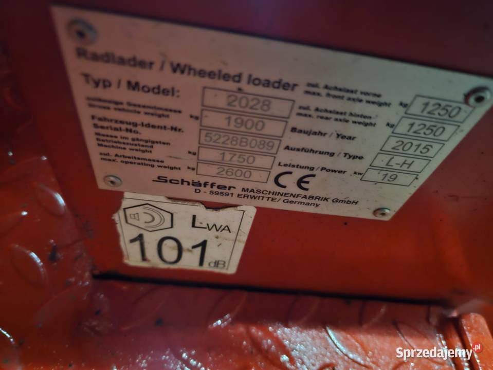Mini ładowarka schaffer 2028 2015R super stan Schaffer Chwaszczewo