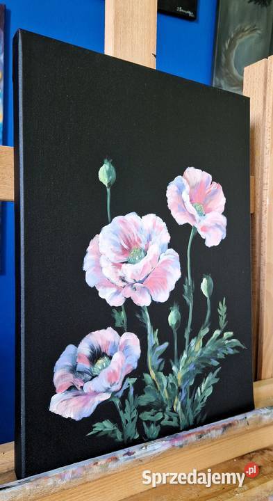 Obraz ręcznie malowany Maki 30x40 Męcina