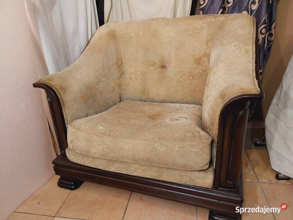 fotel na drewnianej ramie Grójec sprzedam