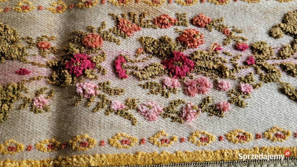 Stare dwie gobelinowe serwety ręcznie wyszywane Kraków sprzedam